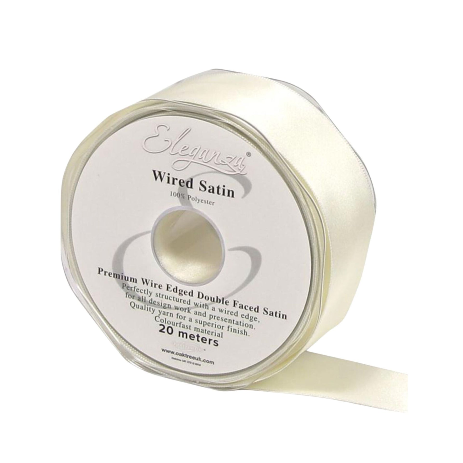 Bridale White Wired Edged Satin Ribbons
