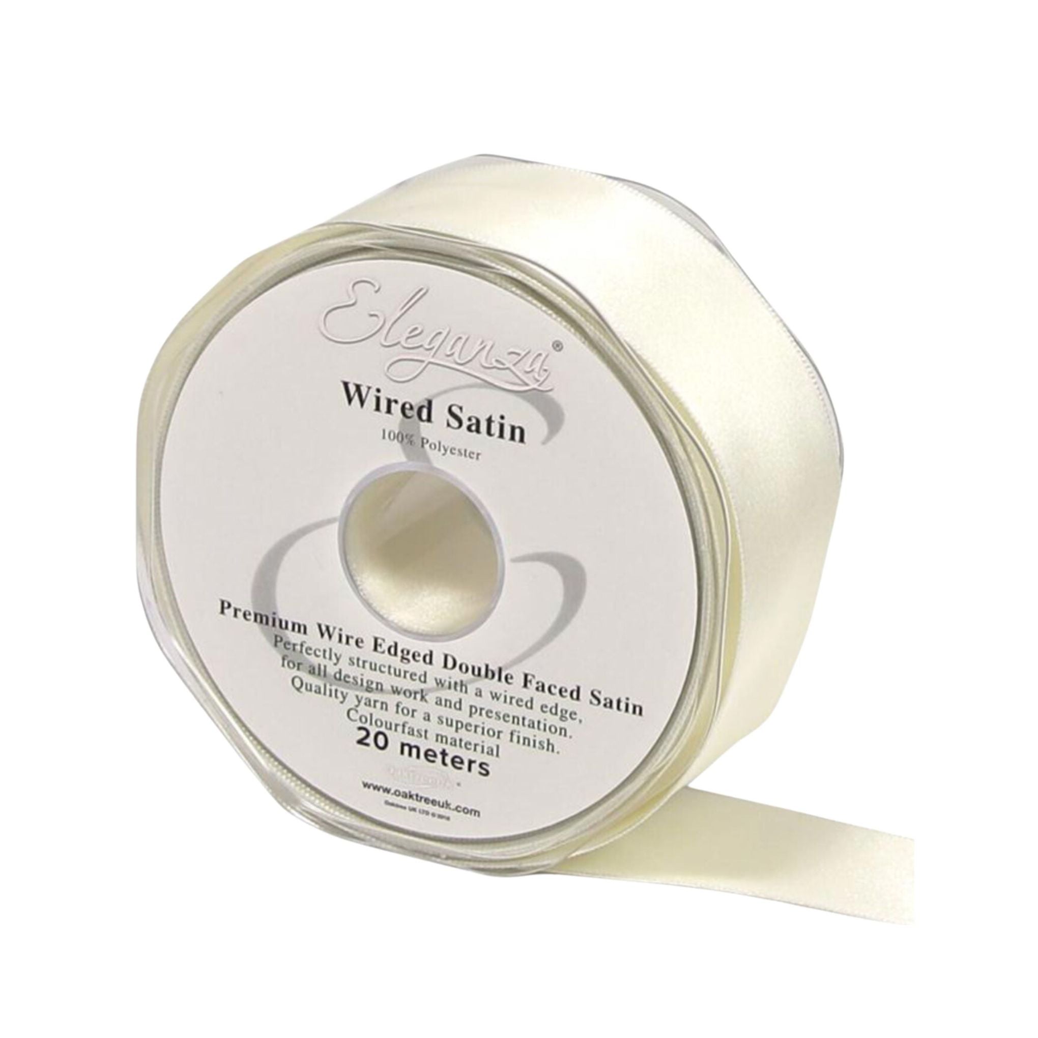 Bridale White Wired Edged Satin Ribbons