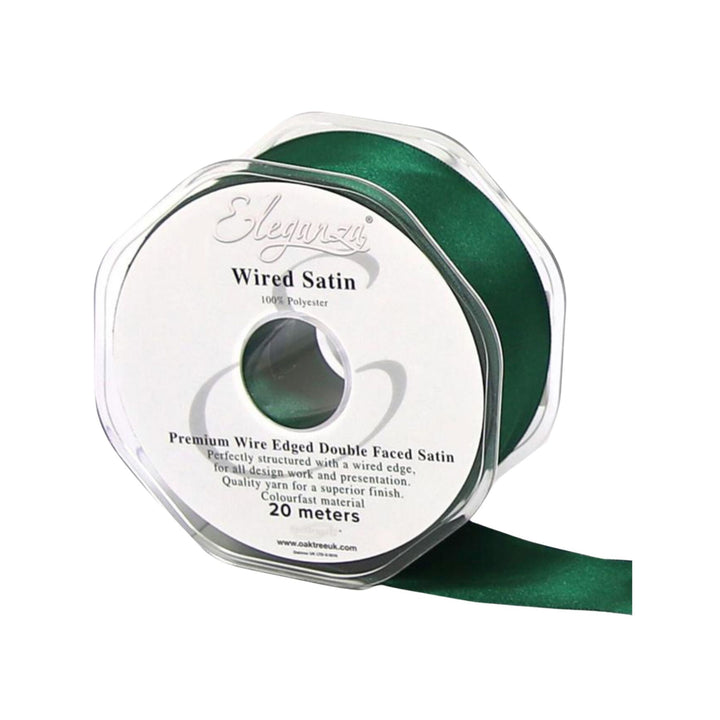 Forest Green Wired Edged Satin Ribbons