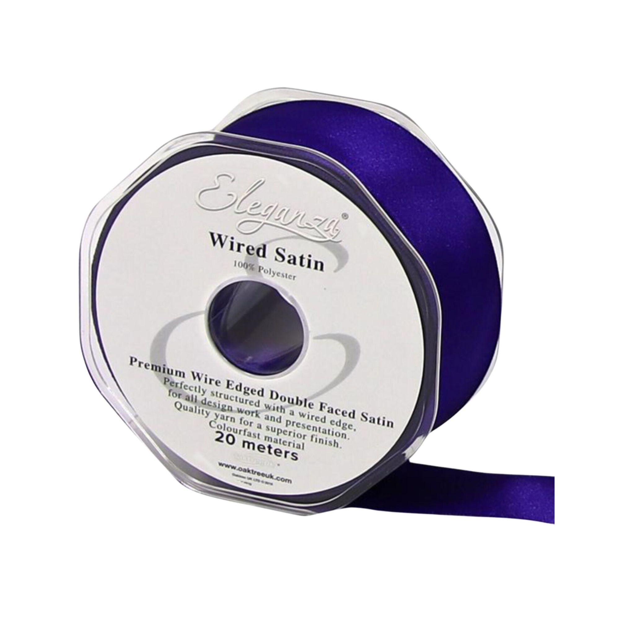 Navy Wired Edged Satin Ribbon