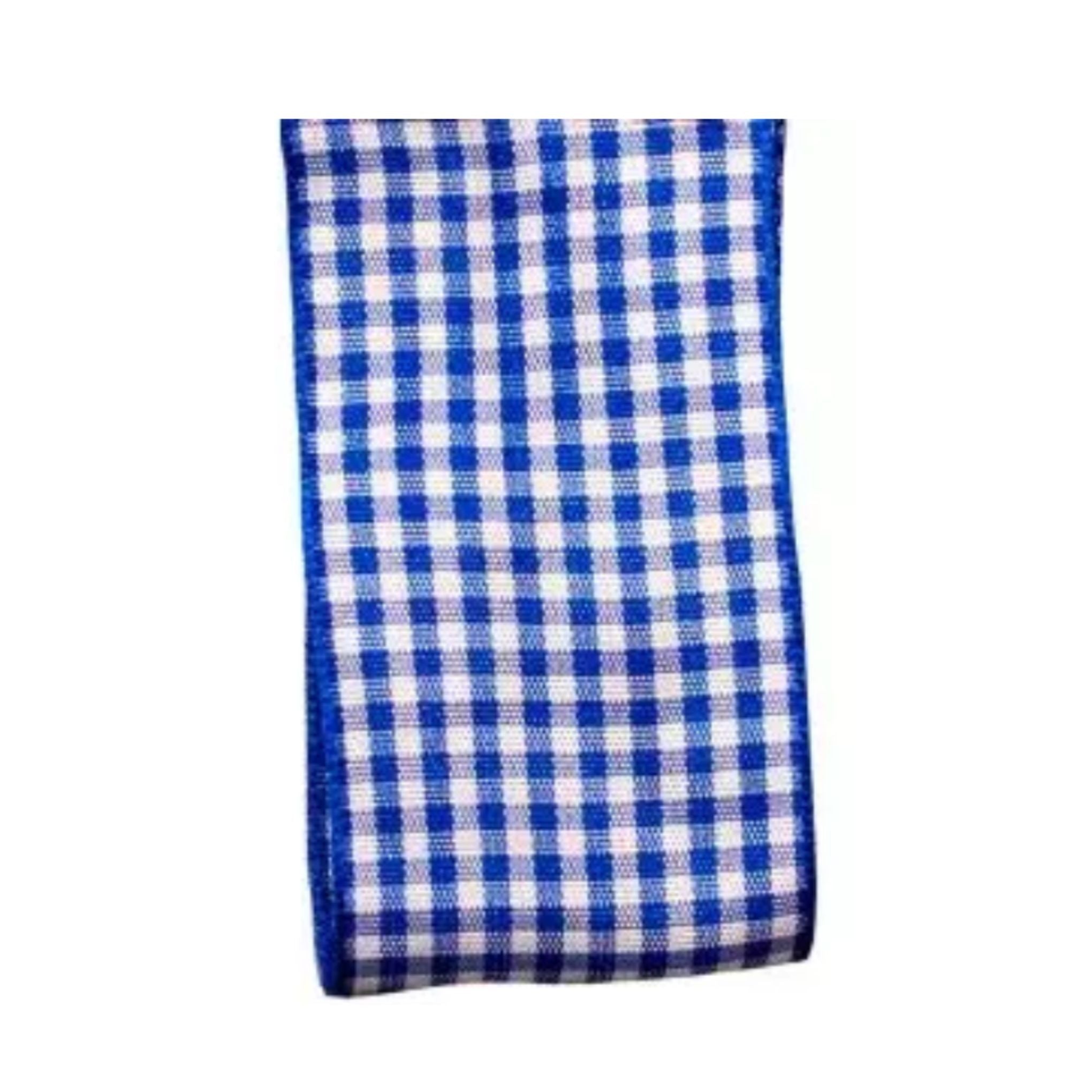Royal Blue Woven Gingham Ribbon By Berisfords Article 7391