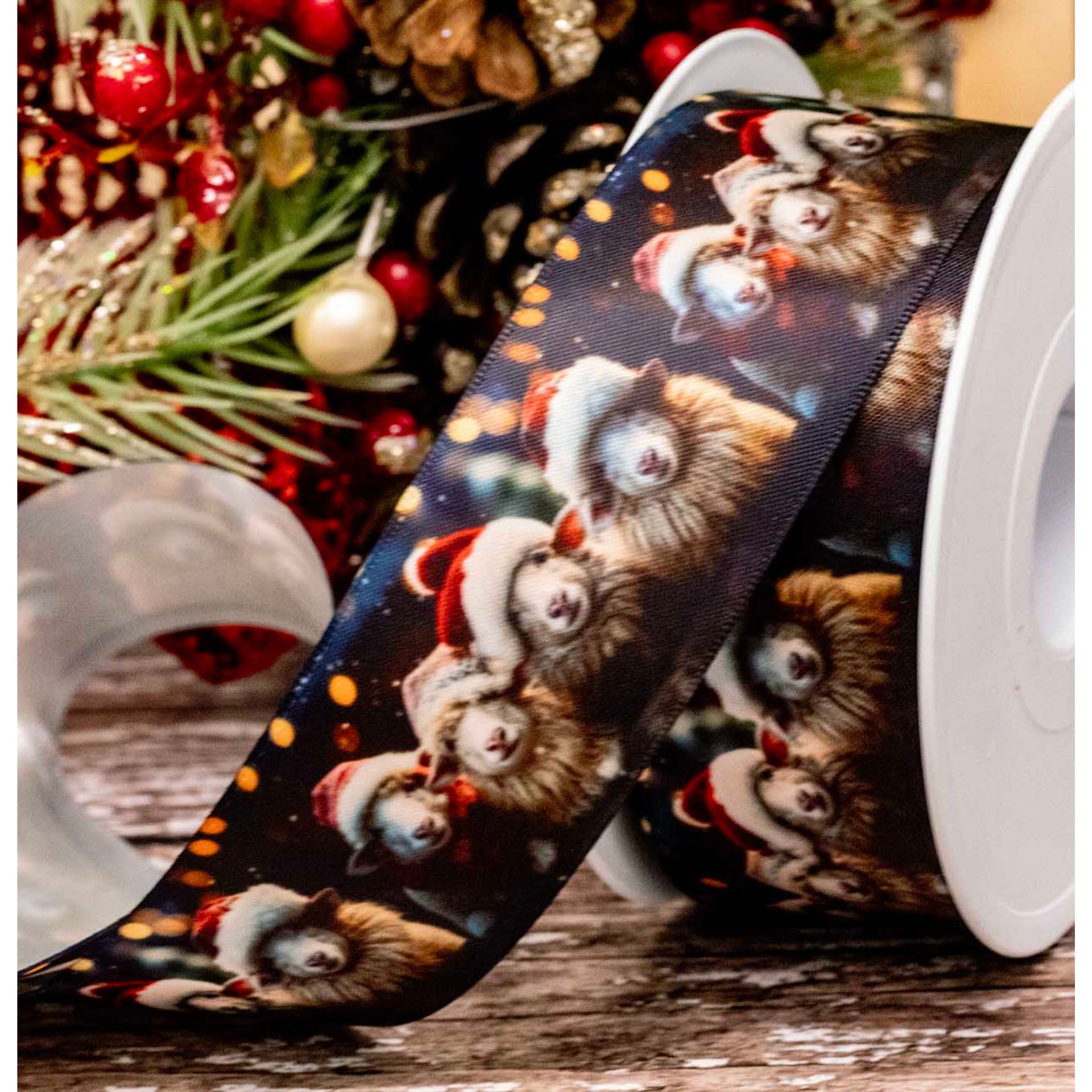 38mm Santa's Flock Ribbon