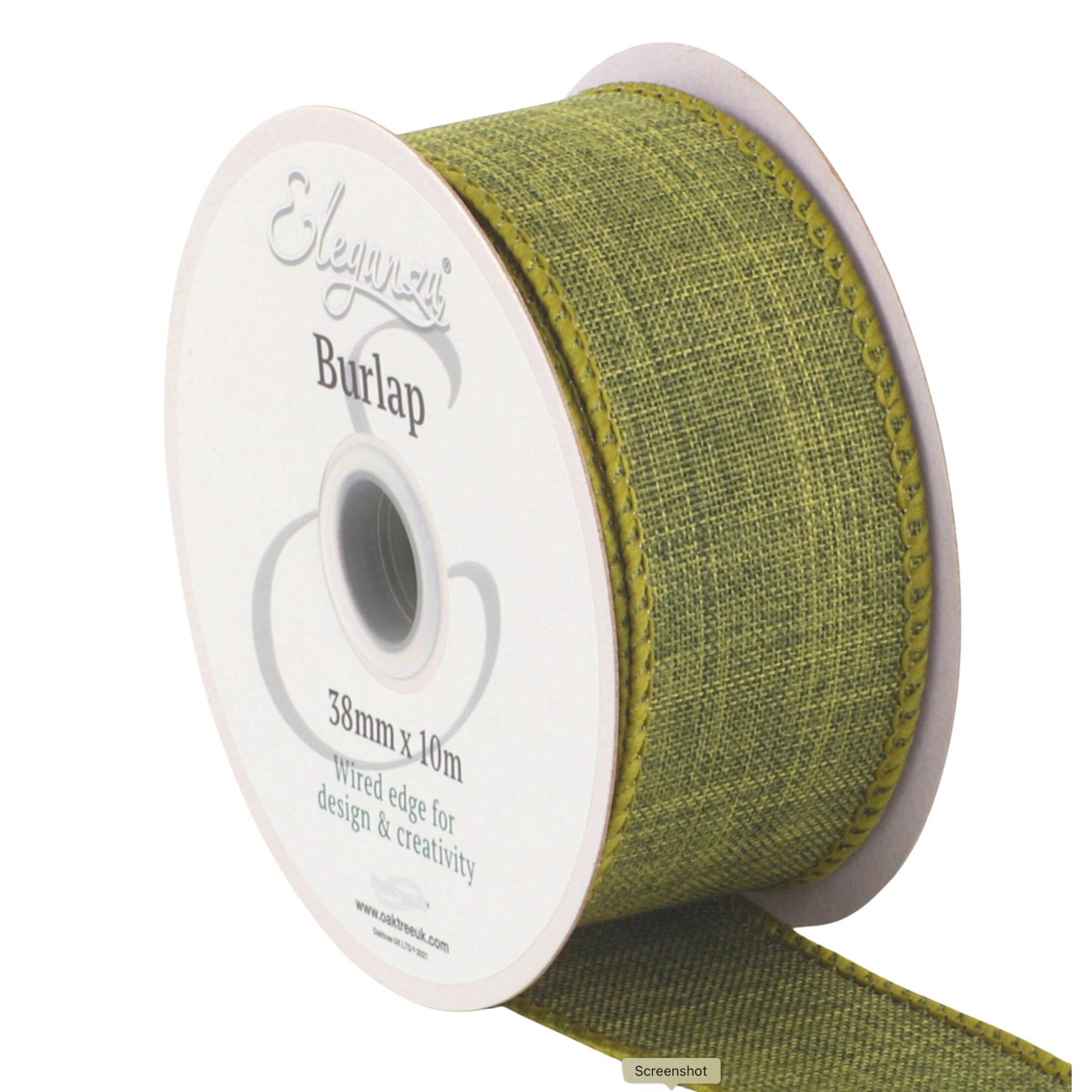 Wired Burlap Ribbon 38mm x 10m