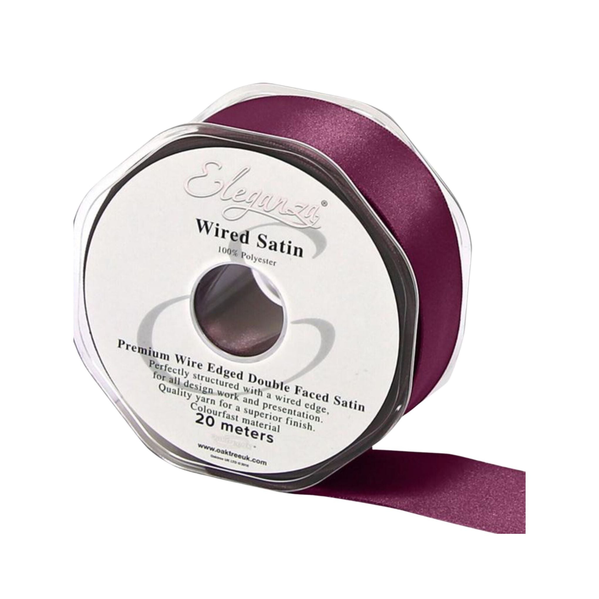 Wine Wired Edged Satin Ribbons
