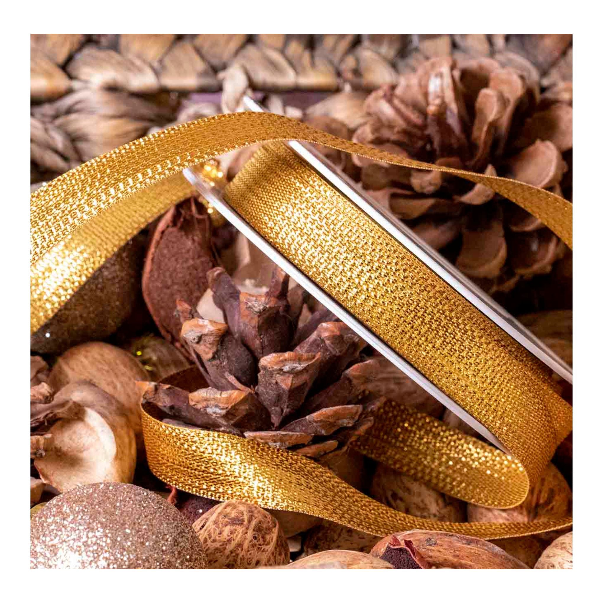 Gold textured metallic look ribbon